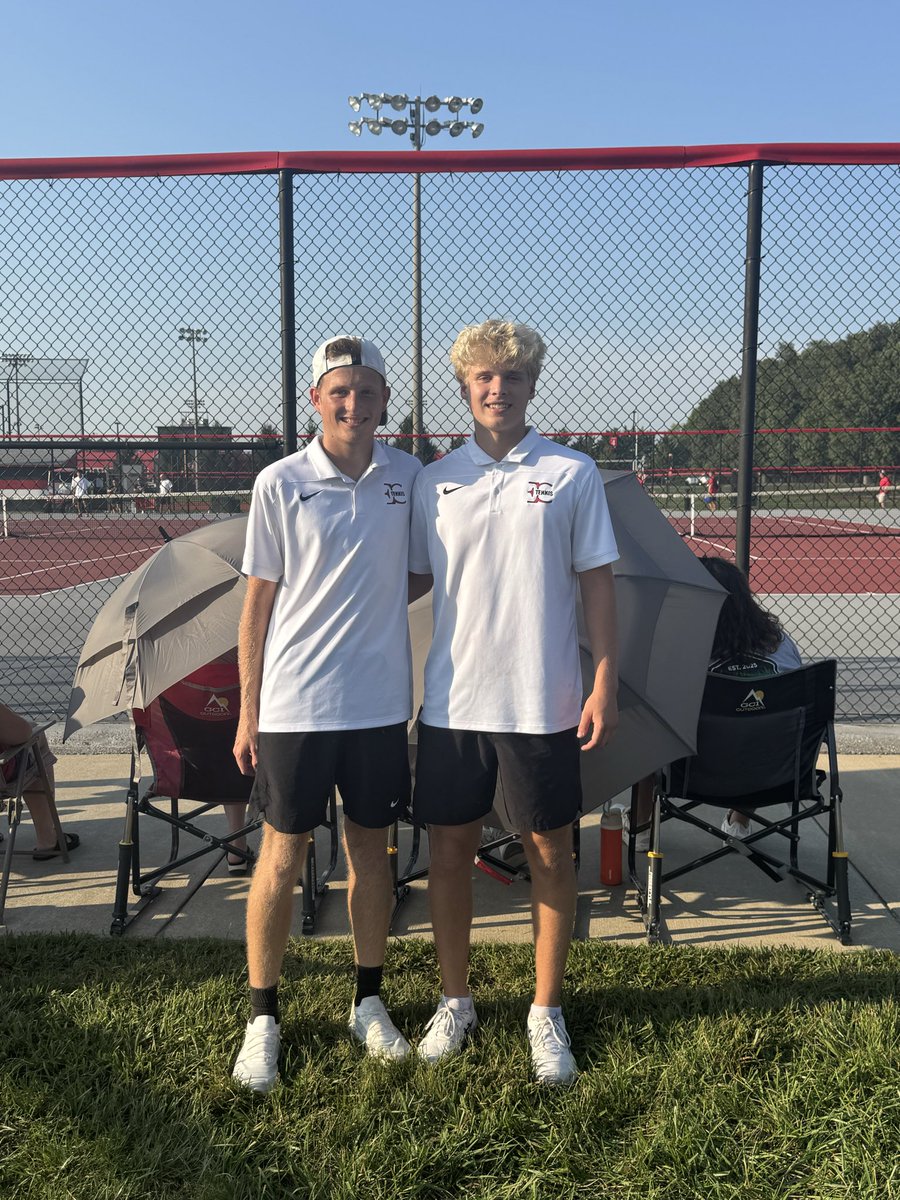 ECBoysBBall's tweet photo. Supporting our seniors at their Tennis Senior Night! Congrats to Bo and Liam on their win tonight at #1 Doubles! https://t.co/O6ACOR6HBU