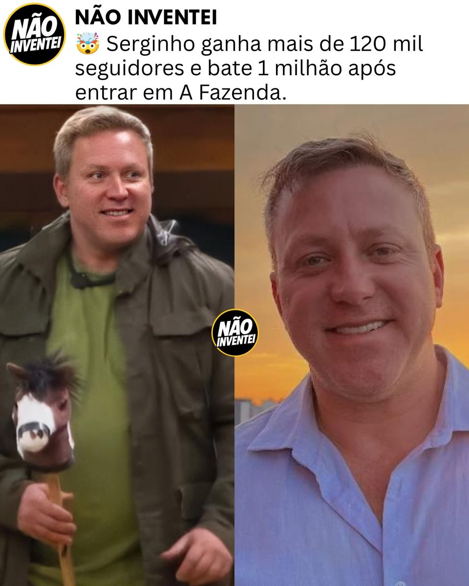 naoinventeibr's tweet photo. 🤯 Sérgio Hondjakoff chegou a 1 milhão de seguidores apenas quatro dias depois de entrar em A Fazenda 18. Ele começou o reality com cerca de 880 mil e registrou o maior crescimento do elenco até então. #SergioHondjakoff #AFazenda18 #AFazenda https://t.co/dugU4r7Z7D