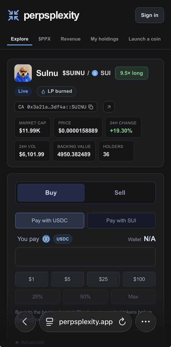 Inhael420's tweet photo. @perpsplexity the LP of $SUINU got burned now as well
9.5x long on sui:native 

Make devs with balls great again 🙌🏽

0x3a21a9615577f899eafd59b19e722c4df542baba0e468a1392292b685323df4a::suinu::SUINU https://t.co/IJolmyA7Qt