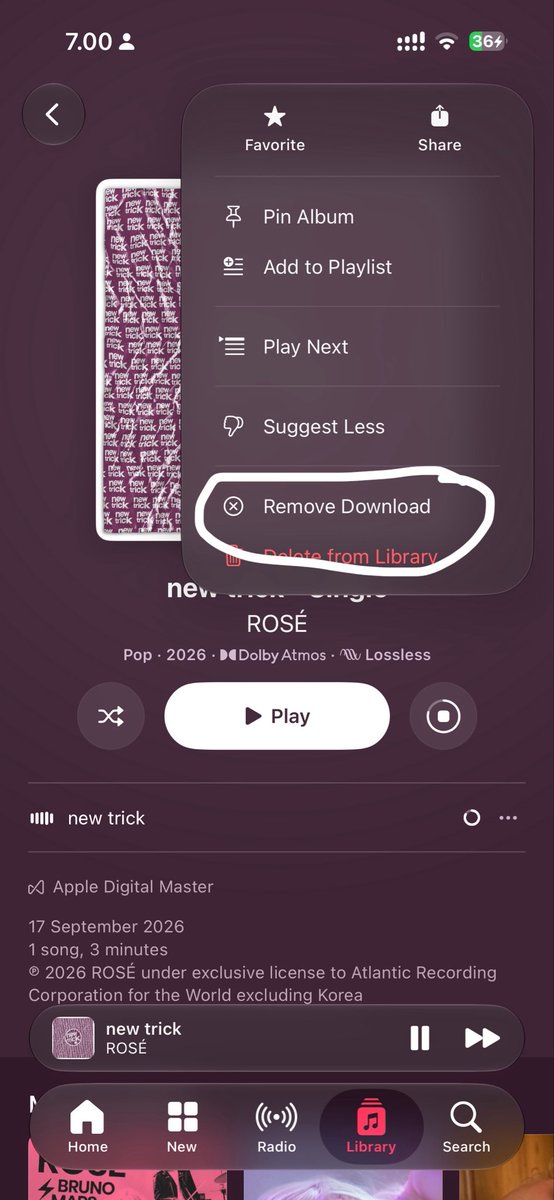rosietimee's tweet photo. if you stream on apple music, make sure to remove the download and stream it online! https://t.co/zwu8p1bEPF