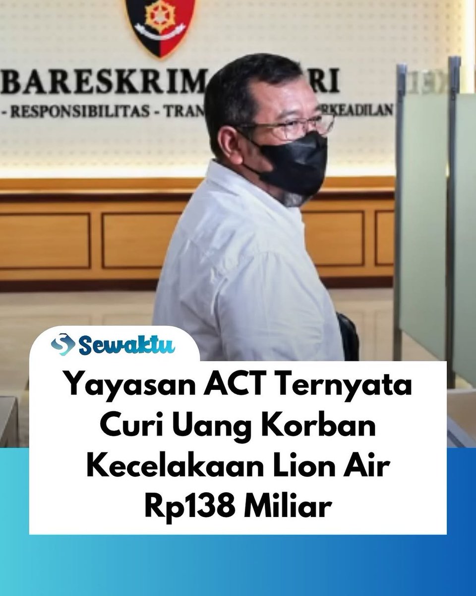 SammiSoh's tweet photo. ACT, ormas yang dikenal rajin menghimpun donasi untuk Palestina, ternyata pernah tersandung perkara serius. Dana Boeing Rp138,5 miliar untuk korban Lion Air JT610 diduga dikorupsi. PN Jaksel menyatakan para pengurus trbukti melakukan penggelapan, menjatuhkan hukuman 4 thn penjara https://t.co/pbBwvmxlkq