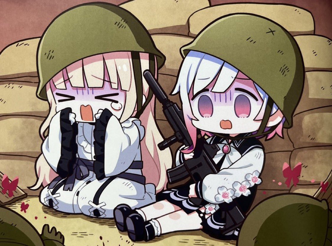 HEALTH_mnsb2's tweet photo. 塹壕線するエマとメルルの画像ってマジでどこから出てきたやつなの？？？ https://t.co/wRQsUKnBJX