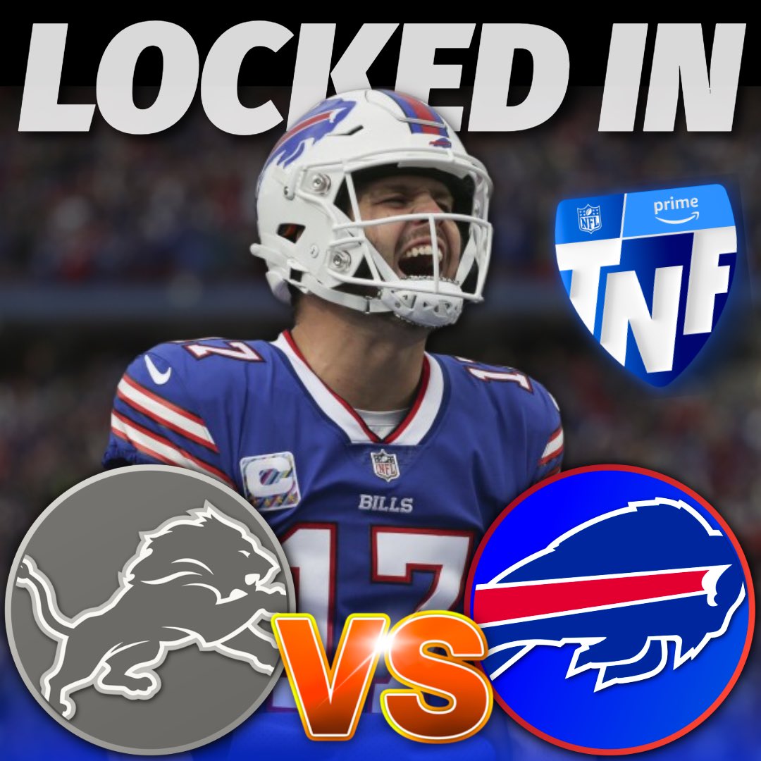 _EndzoneReport_'s tweet photo. TNF GAME PICK 🏈

Josh Allen and the Bills are locked in at their new stadium against Jard Goff and the Lions
#NFLPredictions #NFLFans #Football #FootballFans #NFL https://t.co/sn6HSczrZp