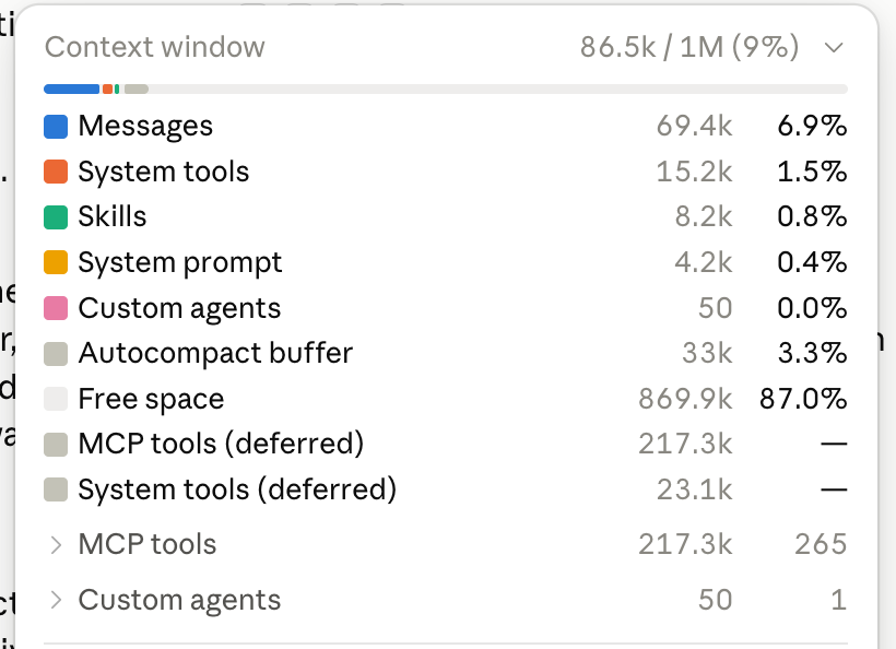altryne's tweet photo. This is actually insane. This uses @typesafeai Jev model, as a plugin in Claude to review all the un-nesseasary tool calls, and it takes 1s to run! 

Like, literally, 1 second to take my Claude session from nearly 1M to ... 86K tokens! 😮

Ask your claude to install it and be amazed

Use this prompt

```
Install, and configure : 
https://t.co/yD6PncSCtH

```