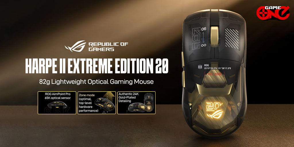 gameoneph's tweet photo. Meet the ROG Harpe II Extreme Edition 20, featuring a translucent design, 24K gold-plated details, and pro-level performance.
🛒Shop Now: https://t.co/I9VICEl030
#ROG #ROGHarpeIIExtremeEdition20 #HarpeIIExtremeEdition20 #ROGHarpeII #ROG20thAnniversary #GamingMouse #GameOnePH https://t.co/UBG8uV0OWA