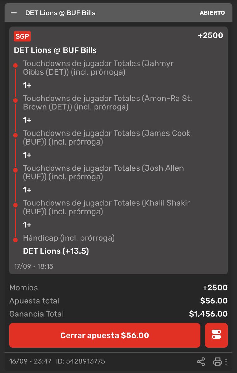CodePicksMx's tweet photo. SOÑADOR COQUERO! 🥤🏈
• Hoy no venimos a jugar conservador.
+2500 💣
🦁 Gibbs TD
🦁 Amon-Ra TD
🐃 James Cook TD
🐃 Josh Allen TD
🐃 Khalil Shakir TD
🦁 DET +13.5
¿Quién se sube al sueño? 👀
#NFL #CodePicks #NFLFantasy https://t.co/XO3ey2MfIH