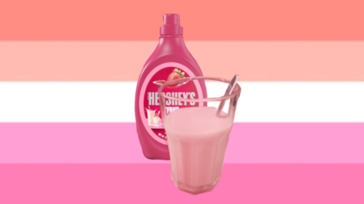 p3anutchocomilk's tweet photo. lesbian flag for lesbians who love strawberry milk, per request ! https://t.co/t6JU8yuQL2