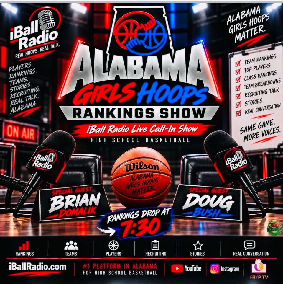 ALSoStarz's tweet photo. TUNE IN … LIVE … at 7:30pm CT to iBALL RADIO on YouTube as tonight’s guests will be STARZ Director / Coach Doug Bush &amp; Trainer Brian Domalik to discuss ALL Subjects regarding GIRLS’ BASKETBALL in ALABAMA!  Let’s Go!  ⭐️ https://t.co/p7MwoealcG
