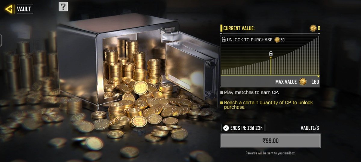 Lstseeker's tweet photo. NEW COD POINTS VAULT IS LIVE!
Play matches, earn CP, and increase your vault value to unlock the purchase!
#CODM #CallOfDutyMobile #CODMobile #CODPoints #CODMEvents #CODMNews https://t.co/lRzuuBy6jW