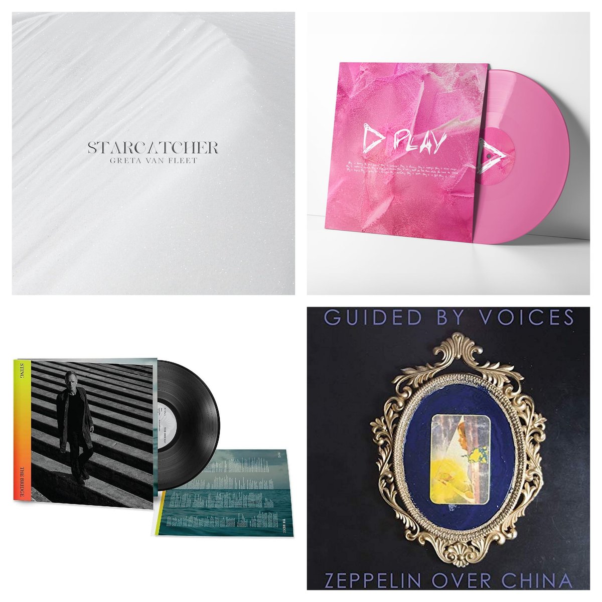 bestvinyldeal's tweet photo. #GretaVanFleet - Starcatcher (Clear) $14.99 https://t.co/36J4TBlTjk
#EdSheeran - Play $14.99 https://t.co/vSxQ3NetXv
#Sting - The Bridge $14.99 https://t.co/K0XR9VOU1j
#GuidedByVoices - Zeppelin Over China $20.99 https://t.co/o5k2CApcVa https://t.co/N5WAx9SzEl