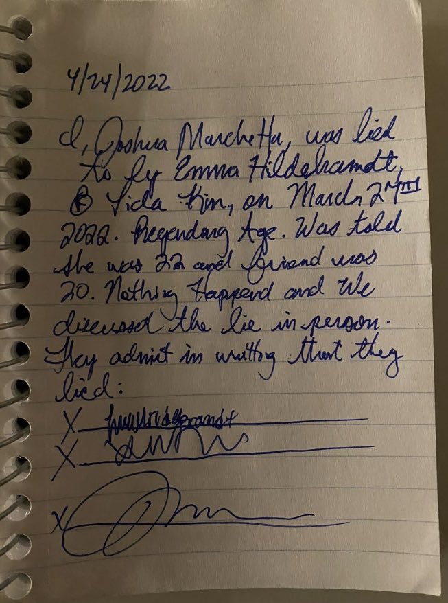 malicethegrey's tweet photo. hey @fuqjh0 or emmiesmichelle, do you want to explain to everyone how you got these pics and video of Chetta?

how you lied about your age not only on snapchat, but also a month later when you and your friend put on fake tattoos and skimpy outfits to sneak your way backstage.

and then what happened? 
you got sussed out and pressed. your friend broke down crying and admitted that y’all lied. so you had to sign a paper admitting that you lied about your age.
you were then booted and blocked.

posting a sexual video of someone for revenge is disgusting.
you sent them to this group of people knowing what they’ve been trying to do to Chetta, in hopes it would make him seem more guilty.
you’re mad you got caught, you wanted revenge, and you resorted to sextortion.
