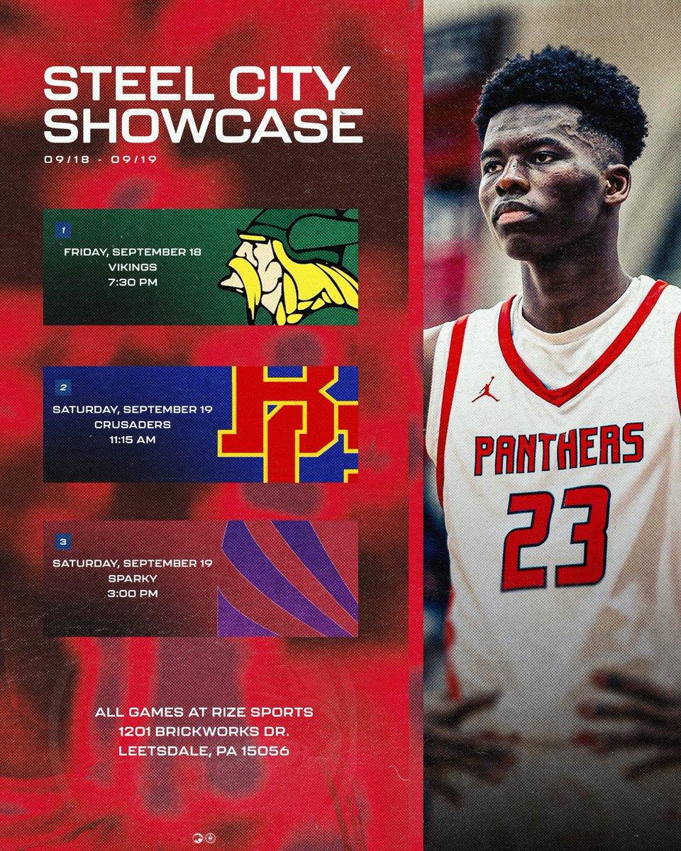 SewickleyMBB's tweet photo. Toughest schedule in the city.

Three games this weekend — Archbishop Wood, Bergen Catholic, and Spire all on the hardwood at Rize Sports. Come watch the Panthers battle it out Sept 18–19.

@Sewickley @RizeSportsPa https://t.co/I8fYv2eMHb