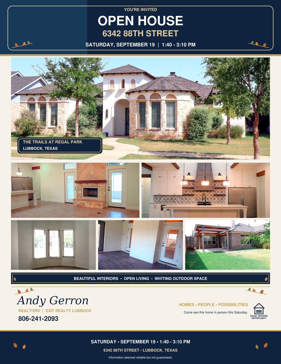 AndyGerron's tweet photo. #OpenHouse #LubbockForSale
Come see me this Saturday (yes 1:40-3:10) to learn about a rate buy-down https://t.co/TmIsW7enwB