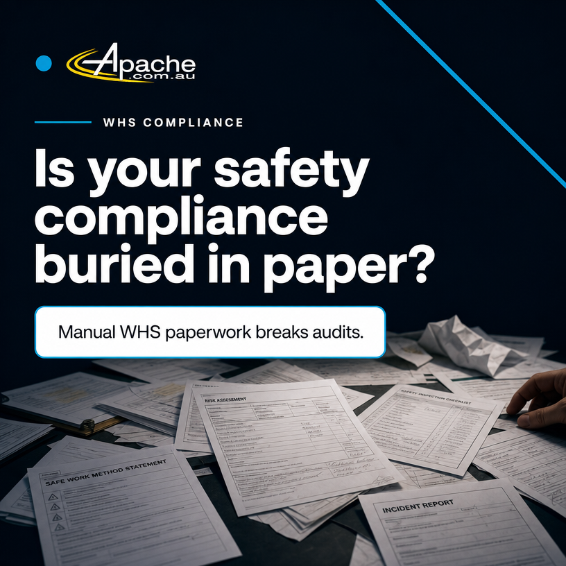 ApacheIT's tweet photo. Stop letting manual WHS paperwork compromise your audits. Apache transforms your existing Microsoft 365 tools into a compliance-ready platform in as little as 10 days. Achieve seamless safety compliance and regain control. https://t.co/7LmWdyOKuD