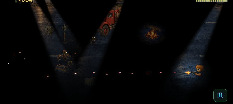 FIZZWORKS_DEV's tweet photo. Here is one of the more fun elements in my game, BLACKOUT,  on certain stages when it's night time the scene goes very dark and you just get these beams of light and zombie eyes.  Super fun!! https://t.co/CC8eyI6Z3j