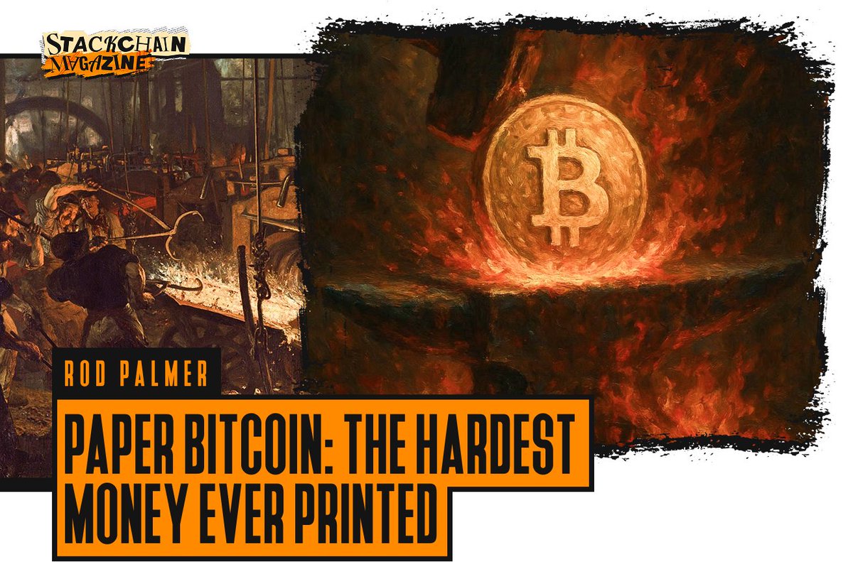 Stackchainmag's tweet photo. Paper Bitcoin: The Hardest Money Ever Printed
An article from @rodpalmerhodl, the Chief Slop Correspondent at @bitcoin_bugle published on our seventh issue of @Stackchainmag IPO7, just dropped online on our website 
#memes
#stackchainmagazine
#stackchain
#bitcoinart
Link below 👇 https://t.co/lbXHnL4gzY