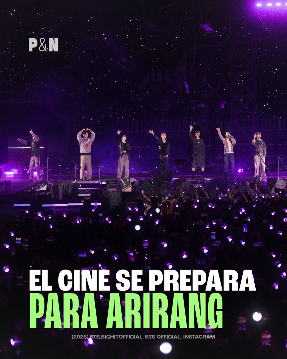 Cinepolis's tweet photo. ARMYS, prepárense porque Arirang no ha terminado… apenas comienza y ahora llega al cine. 💜🫰🏼 #BTSArirang 
@Paloma_Nacho https://t.co/qLT4h13eex