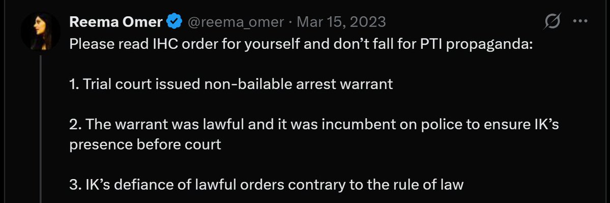 daar_saab's tweet photo. @reema_omer When they filed 200 frivolous cases on IK, he even appeared in 14 cases in a single day. But still, it was humanly impossible to appear in every case. And that's what they wanted.
And you, as Mafia spokesperson, were gaslighting at that time.
You are an enabler of this tyranny. https://t.co/kylU0RBIlX