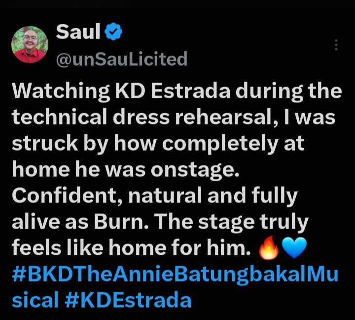 carolina_sunga's tweet photo. Hindi biro ang mag theatro dahil walang take two dito, pero pag me pumuri sa iyo na ibang tao ibig sabihin magaling ka talaga.
#BurnMediaRun
#BKDTheAnnieBatungbakalMusical
#KDEstrada https://t.co/0E8wujneaJ