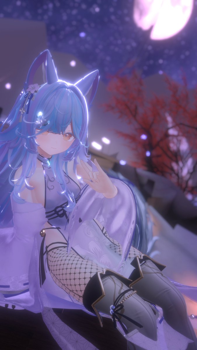 Yoikagura's tweet photo. 【巫女紹介】
 巫女 ──「にわび」
@Niwabivrc  

「どうぞゆっくりしていってくださいね」

穢れを祓い、客人を癒すこと。
それは人を救うための務めであると同時に、己が魂を清め、神の御座へと近づくための修行でもあります。

#VRC宵神楽 #VRChat https://t.co/AEFHwAQ9Ra