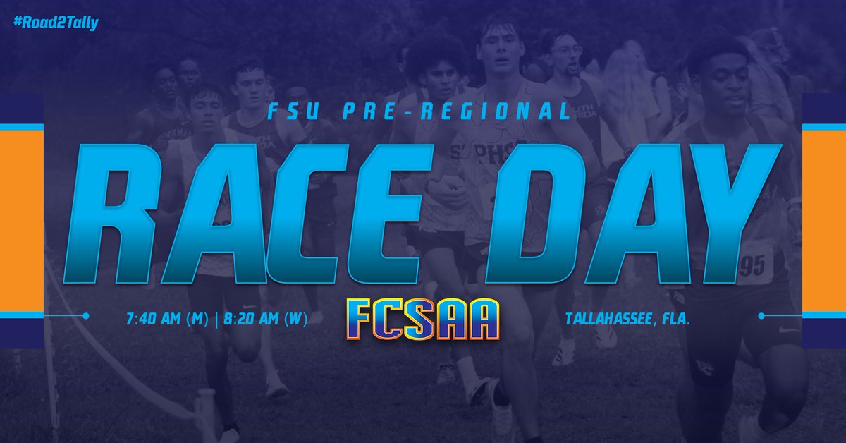 TheFCSAA's tweet photo. FCSAA XC teams are in Tallahassee, Panama City &amp; Huntsville. That can mean only one thing...it's RACE DAY! 

The FSU Pre-Regional kicks off Friday's trio of events with men's 8K action at 7:40 am at Apalachee Regional Park. https://t.co/AuT4JfwSBO