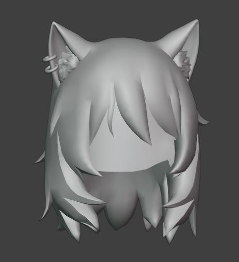 AldairianOne's tweet photo. canonically, considering every angle yaniko's hair been seen in both anime n manga, the most consistent version of it would be like this in 3D, I swear I STUDIED THIS THING 
#ChainsmokerCat #YaniNeko #WIPㅤ https://t.co/VtwZosiRig