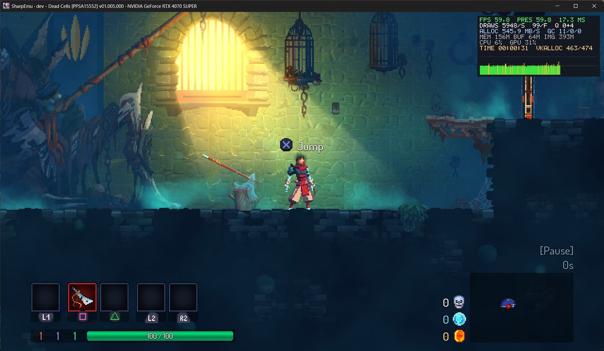 CursedIfElse's tweet photo. Big progress for SharpEmu! With the upcoming dev update, we can now get into a lot more 3D&amp;2D games, and some are already playable with only minor graphical issues. https://t.co/yZ7w9v7SGh