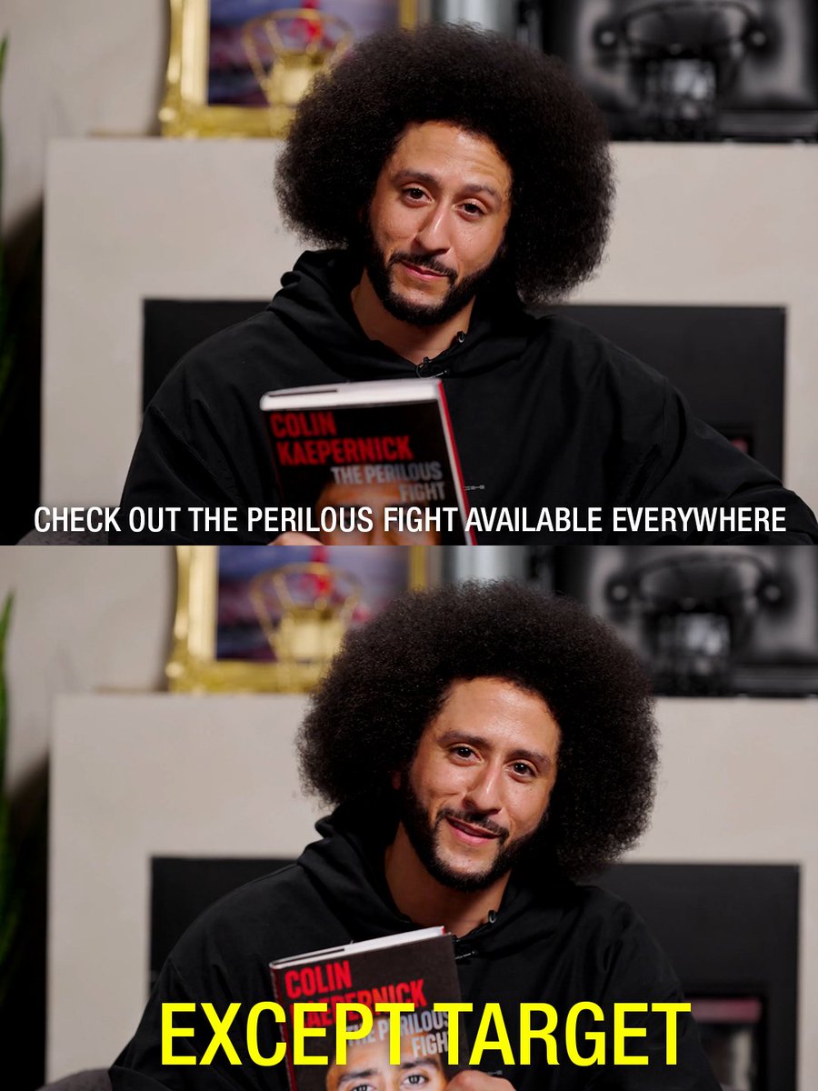 allthesmokeprod's tweet photo. Colin Kaepernick's book promo came with a disclaimer 😭 https://t.co/0RzVu7ve4J