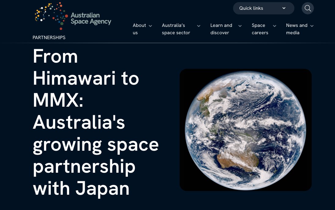 ISAS_JAXA's tweet photo. オーストラリア宇宙庁 @AusSpaceAgency が、「ひまわり」から「はやぶさ」「はやぶさ2」、そして #MMX へと続く約50年の日豪宇宙協力を紹介。日豪協力で、2031年の南オーストラリア州へのフォボスのサンプル帰還を目指します。
https://t.co/ZjY0FSwBoa
#MMXLIFTOFF https://t.co/s19JBvTF1I
