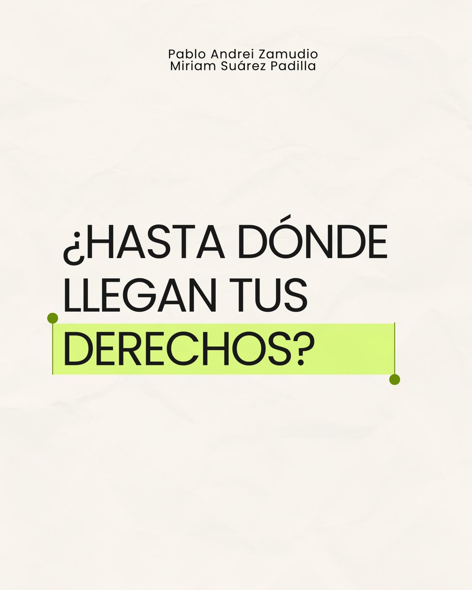 pabloandreiPAZ's tweet photo. Tus derechos importan, pero también los de las demás personas. ⚖️

La libertad, el respeto y la dignidad se ejercen en convivencia. Defender nuestros derechos también implica reconocer límites y respetar los derechos de quienes nos rodean.

Porque la justicia también está en encontrar ese equilibrio.