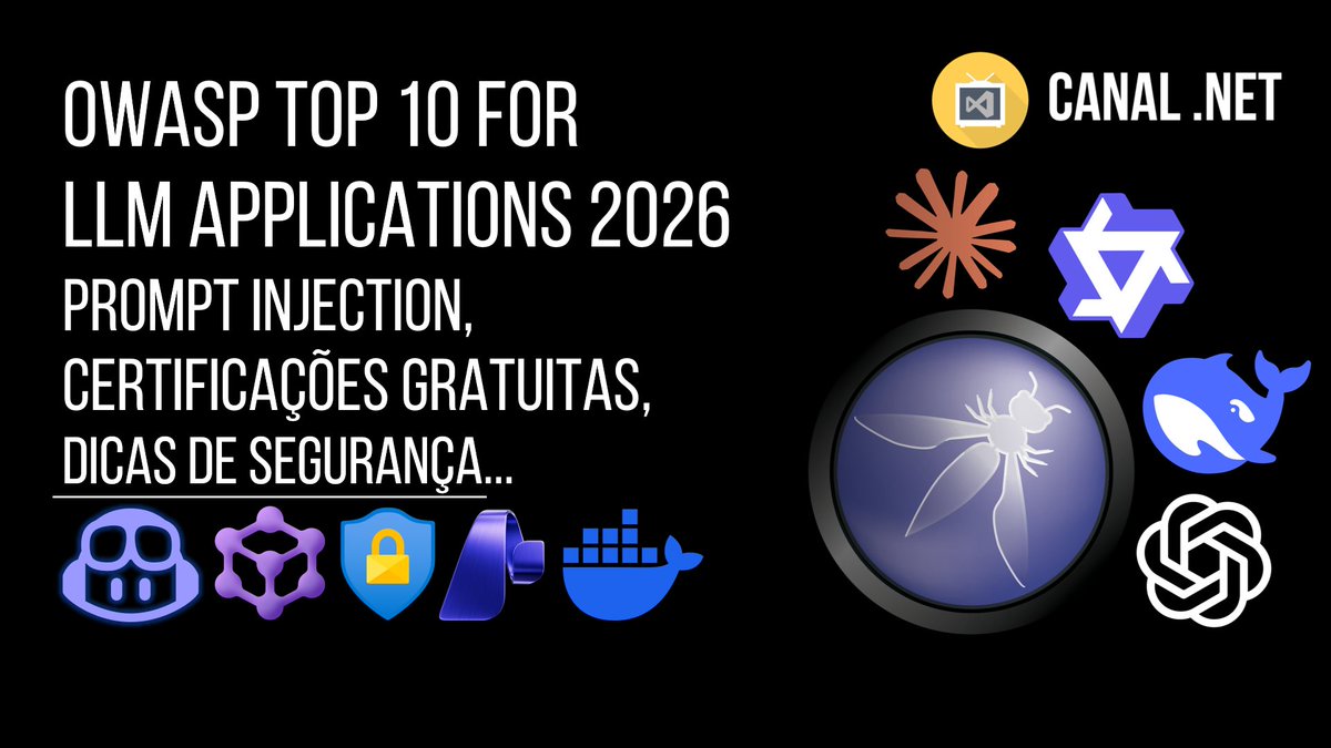 RenatoGroff's tweet photo. Novo vídeo no Canal .NET -> OWASP Top 10 for LLM Applications 2026: Prompt Injection, Certificações Gratuitas, dicas... -- Link: https://t.co/KvFH03dULU

C/ @tbertuzzi @diegoonazure 

#llms #aimodels #owasp #security #artificialintelligence #devops #containers #docker #ai https://t.co/yEqErsvNAi
