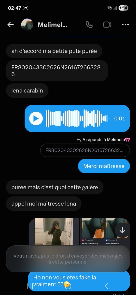 soumiis_blanc's tweet photo. ⚠️ @maevasjsn est une fake !⚠️🤡🤡🤡 faites tourner. https://t.co/uG1b1cwd07
