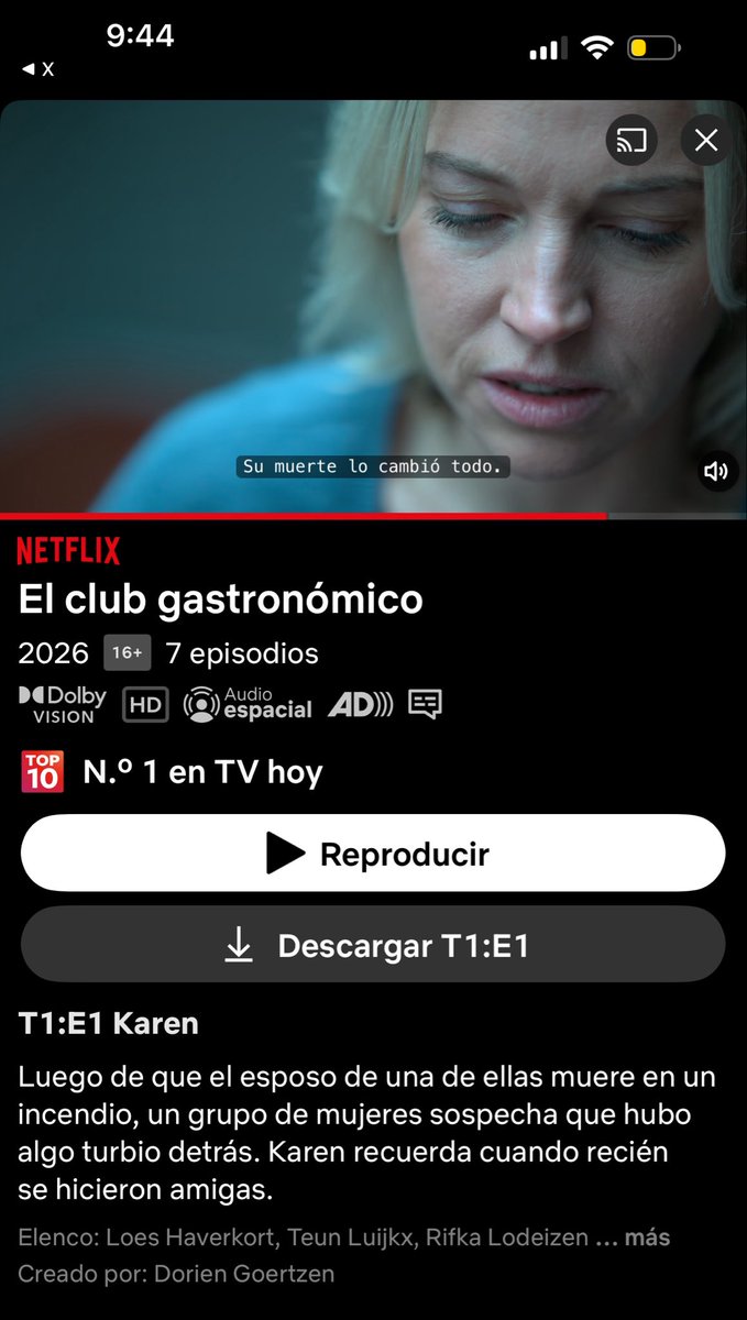 majogm's tweet photo. Mi recomendación de Netflix de esta semana: 
El club gastronómico. 
7 episodios, vale la pena. 
De nada. https://t.co/bnfdLKv5Ic