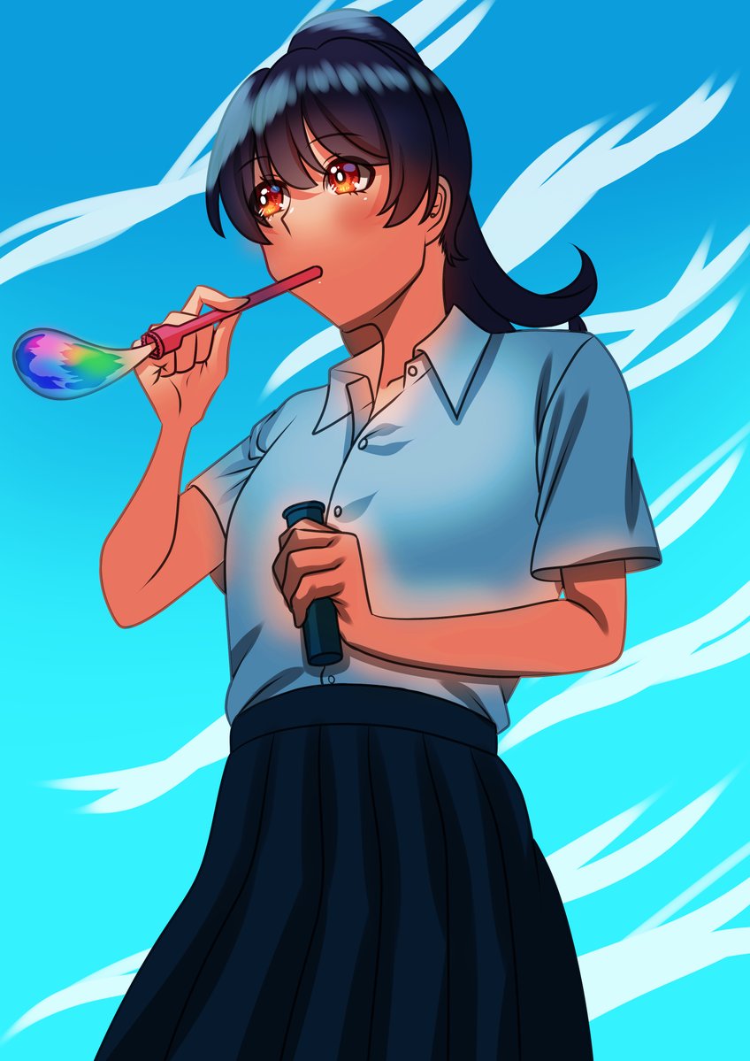 sbcyokohama's tweet photo. メンバーさんのイラストをご紹介します！

シャボン玉を膨らます女の子になります✨
青空の下でシャボン玉を膨らます様子が伝わってきます👍
 
 素敵なイラストをありがとうございます ！

#アトリエsbc #サブカルビジネスセンター横浜 https://t.co/aJ9nm4RZw8