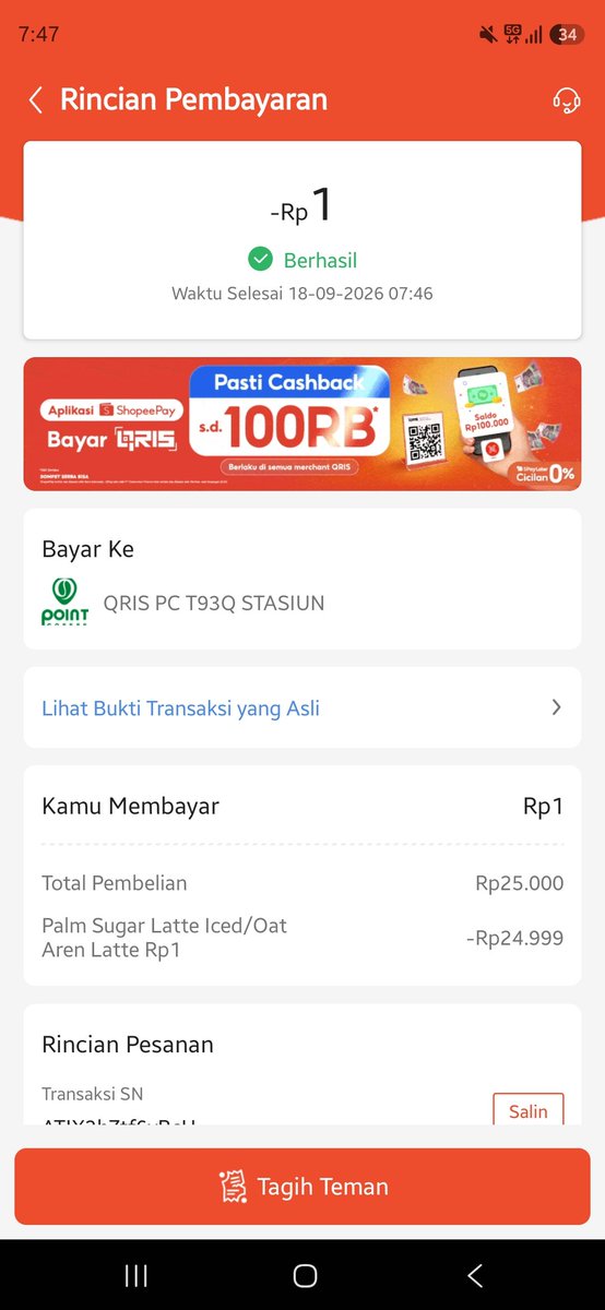 Urfans7's tweet photo. Akhirnya bisa merasakan point 1 rupiah https://t.co/C1SNb1RaUp