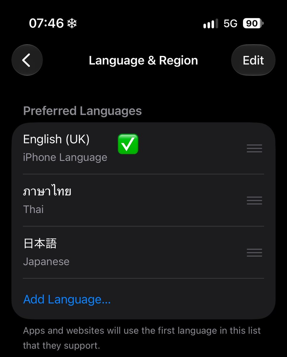 Praewxelsa's tweet photo. ทุกคนใครอยาก Genemoji แต่อัพ ios27 แล้วยังทำไม่ได้ ทำตาม 2 ข้อนี้เลยคับ👇🏻

1. เปลี่ยนภาษาเป็น English (UK)
เข้าที่ตั้งค่า > ทั่วไป > ภาษาและภูมิภาค > เพิ่มภาษา > เลื่อนหา English UK

2. เปลี่ยน siri ให้เป็น English (UK) ด้วย
เข้าที่ตั้งค่า > Siri > เปลี่ยนภาษาเป็น English Uk 

แค่นี้เราก็ Genemoji ได้แล้วค้าบ💖✨