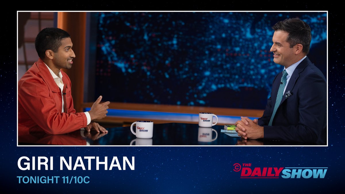 TheDailyShow's tweet photo. TONIGHT: @DefectorMedia staff writer &amp; “Changeover” author @GiriNathan chats with Michael Kosta about the spectacle around the U.S. Open and the state of professional tennis https://t.co/QkVI8gG5Ui