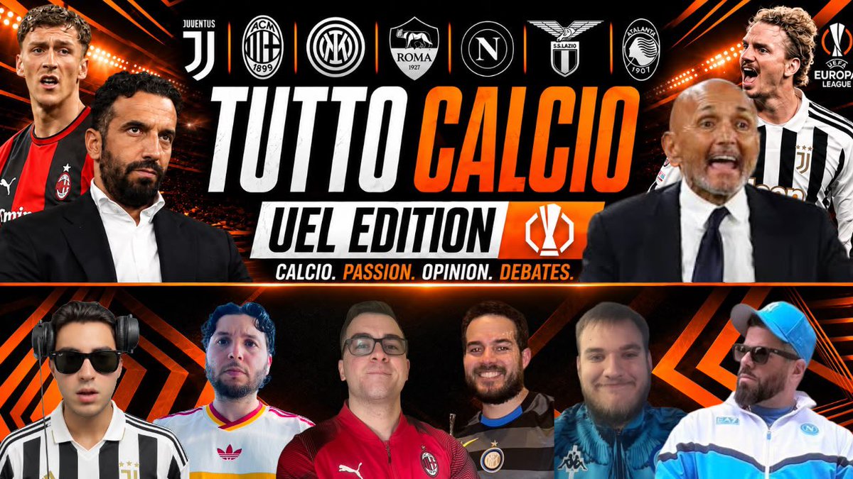 tuttocalciopod's tweet photo. 🚨 Tutto☕️Calcio- Episode #107 🚨

🗓️ Europa Recap / Serie A Preview
📅 Tonight
🕰️ 9:15 pm EST
📺 Breakdown LIVE on Twitter & YouTube

We have two Special Guest joining us tonight:

⚫️🔵 Inter fan @MeAnthonyVee
⚫️🔴 Milan fan @P23715Pizzari returns  

So what are we gonna talk about 🗣️🎙️

MILAN COLLAPSE! 😱 JUVENTUS RESPOND! 🔥

Welcome back to Tutto☕Calcio UEL Edition — your home for the biggest Serie A & European football stories! 🇮🇹⚽

AC Milan are under the spotlight after a shocking night, while Juventus respond and the pressure continues to build across Italian football. Meanwhile, Inter, Napoli and Roma remain firmly in the conversation as the battle at the top heats up! 👀🔥

In today’s recap: UEL Edition 
⚫🔴 Milan’s UEL collapse & what went wrong
⚪⚫ Juventus’ response and key talking points
-Transition to Serie A Talk
🔵⚫ Inter’s latest developments
🔵 Napoli’s title ambitions
🟡🔴 Roma’s push and latest news
🏆 The bigger Serie A picture

Q&A from the Chat 💬🎧

Smash that 👍🏼 button, follow the Tutto Calcio Crew on all platforms and drop your comments‼️

See you all tonight ☕️

↘️LINK IN COMMENTS BELOW ↙️