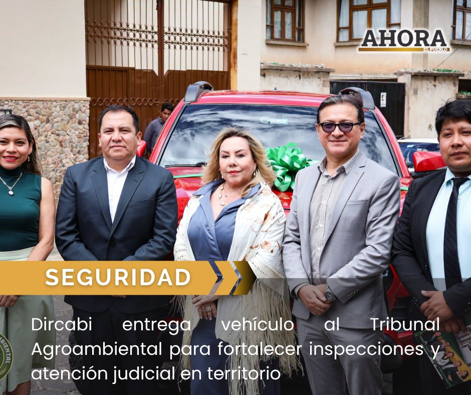 ahora_elpueblo's tweet photo. DIRCABI ENTREGA VEHÍCULO AL TRIBUNAL AGROAMBIENTAL

El vehículo permitirá fortalecer inspecciones, seguimiento y actuaciones de la Jurisdicción Agroambiental, que requiere presencia permanente en territorio.

Lee la nota aquí ⤵️ https://t.co/0weakaBYyY

#Dircabi #Bolivia https://t.co/07oiBGuqRo