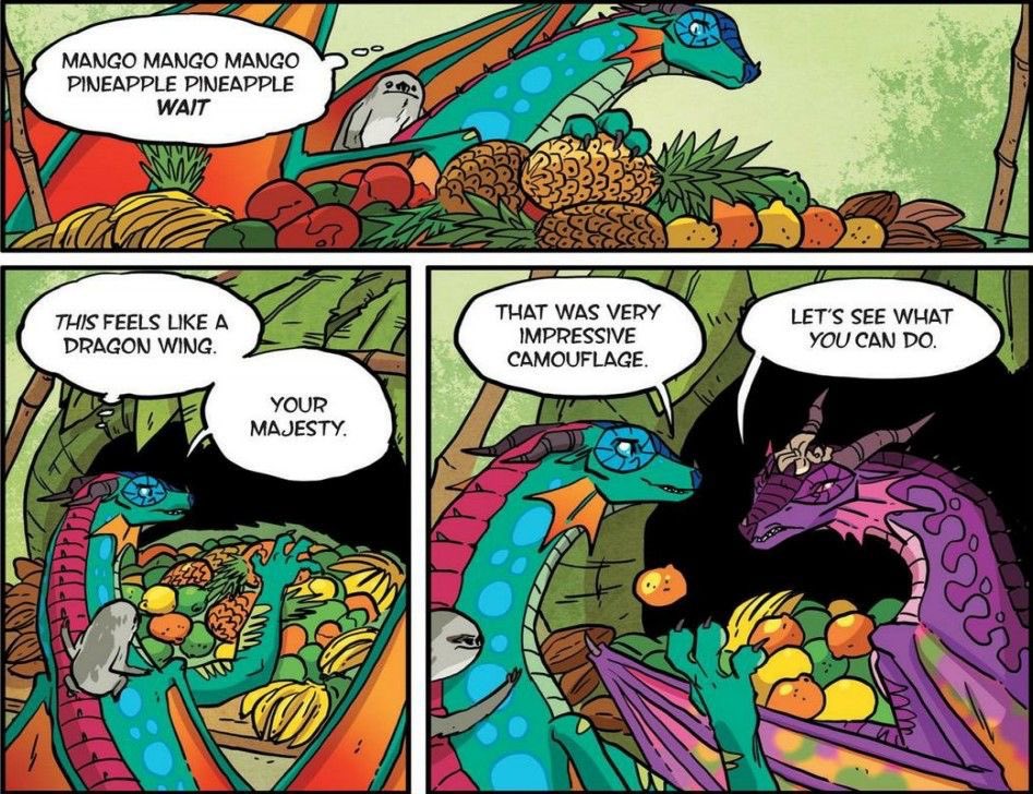 Beverly_Greene1's tweet photo. This feels like a dragon wing, Your Majesty🀄️ #WingsOfFire #WoF #RainWing #Glory #GraphicNovel #DragonComic #MangoMango #CamouflageFail #QueenGlory #WofMemes https://t.co/5UwwnUGinh
