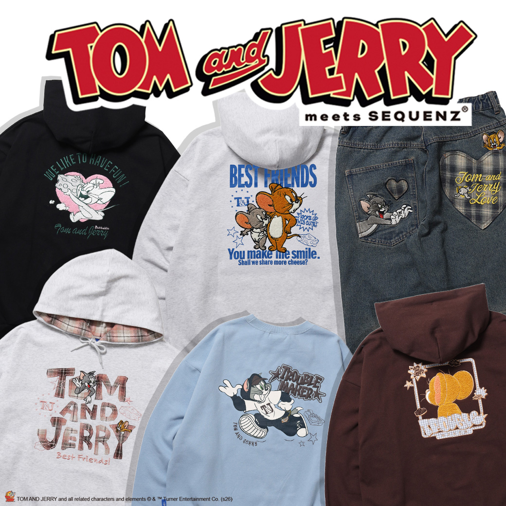 TomAndJerry_JP's tweet photo. #トムとジェリー × #SEQUENZ 2026秋冬のコラボアイテム💫

グラフィックのパーカーやスウェット、
ハートの切り替えや刺繍がかわいいデニムパンツなど、
おしゃれが楽しくなるラインナップに注目👀🌟

コラボアイテムをお見逃しなく🐱🐭💕

お求めはこちら👇
https://t.co/CHSoOuiZAR

#トムジェリ https://t.co/Z3U6FSjR1W