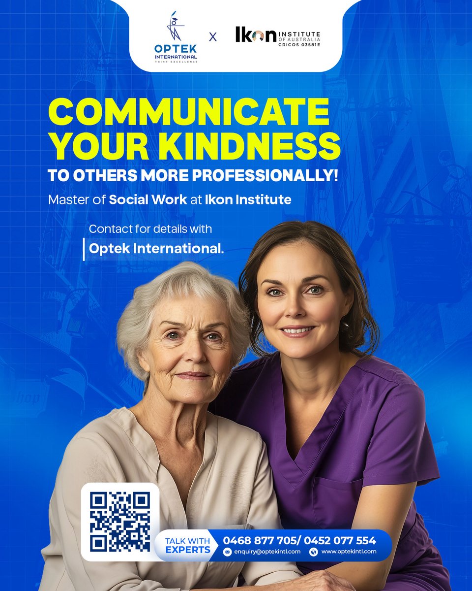 optekintl's tweet photo. Master of Social Work at Ikon Institute!
Learn more about social work. Turn your urge for social work into a thoughtful profession.
๐ Knock Optek International with all your queries. We are here to help you out!
#educationagency #optek #optekintl #OptekInternational https://t.co/Hyd5z4ceUP