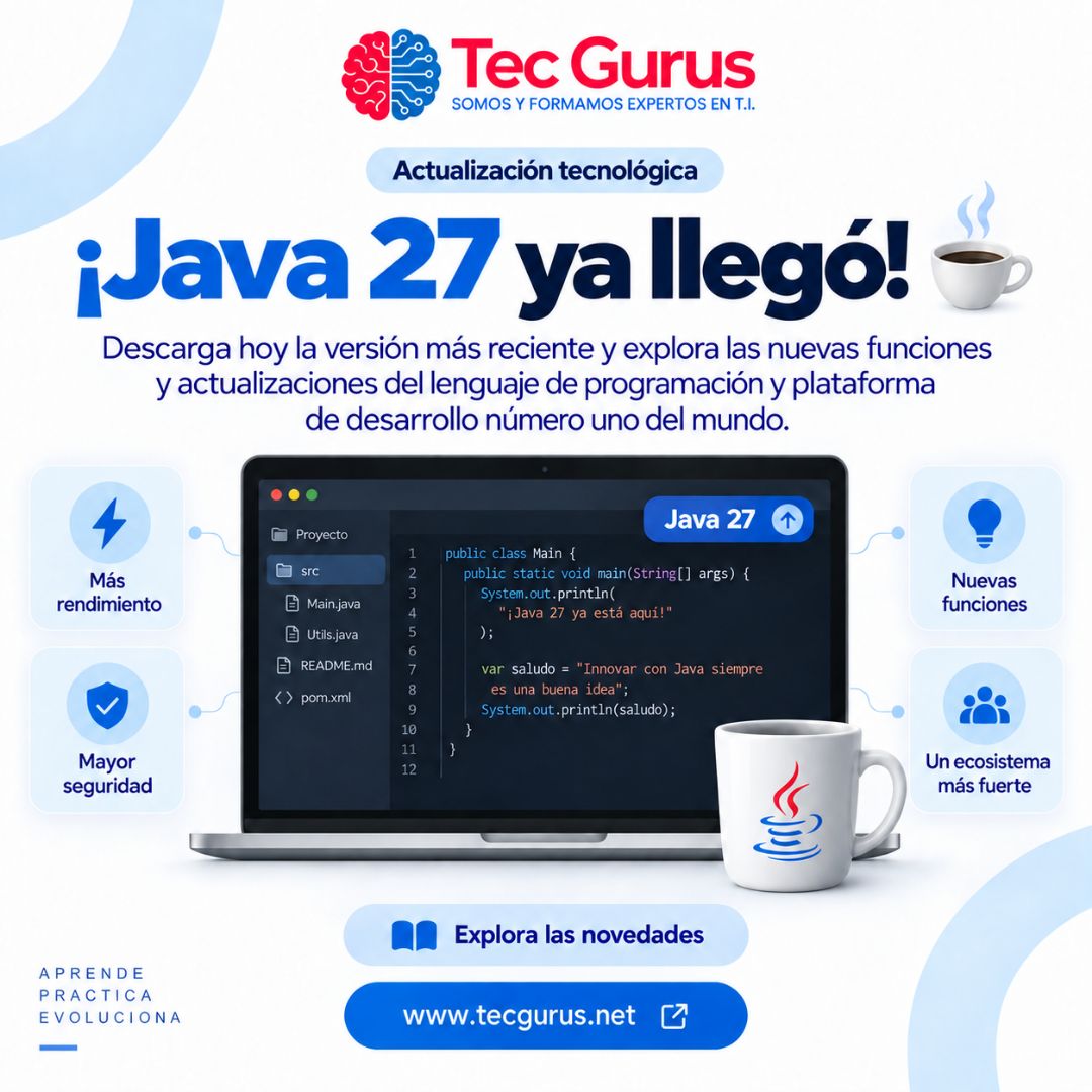 tecgurusnet's tweet photo. ☕ Java 27 ya llegó con cambios que vale la pena conocer.
🔐 Más seguridad con criptografía postcuántica para TLS 1.3.
⚡ Menor consumo de memoria con Compact Object Headers.
🌐 https://t.co/SV9q4prrBV 

#Java27 #Java #Programacion https://t.co/tHZVHTH4t8