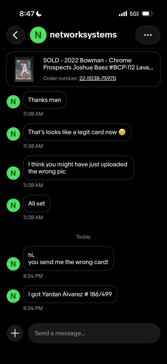 NOTsoFRUGAL67's tweet photo. Beware of this guy on eBay
@CardPurchaser 

No idea how he could have a 100% rating.

My only mistake was posting the wrong back of the card. I sent him video and updated pics. 

Any advice on what to do here? I 100% sent the correct card. https://t.co/dY32iCHOtH