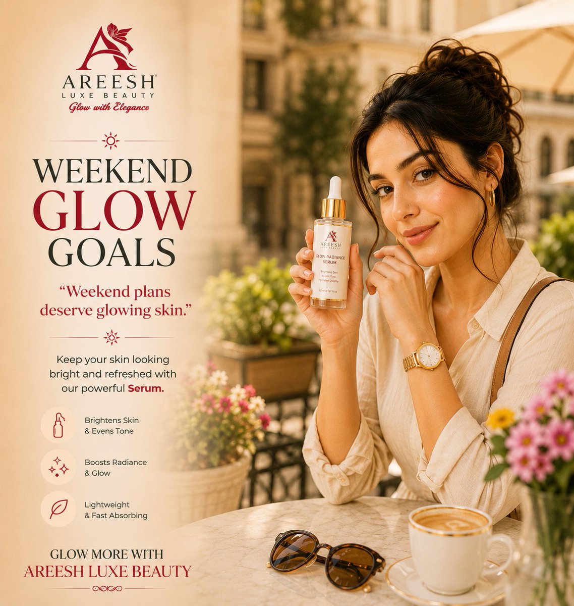 TequilaCoredlp's tweet photo. Weekend Glow, Every Day

Elevate your skincare routine with AREESH Luxe Beauty Glow Radiance Serum for a naturally luminous complexion wherever your weekend takes you. Its lightweight, fast-absorbing formula brightens skin, improves tone, boosts https://t.co/SKF1sUGOZf