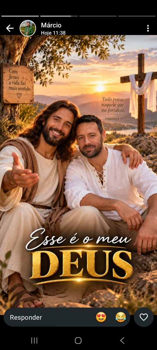 ojunesilva's tweet photo. o cara ta postando foto de ia dele mesmo com jesus https://t.co/6yIsBAQJT1