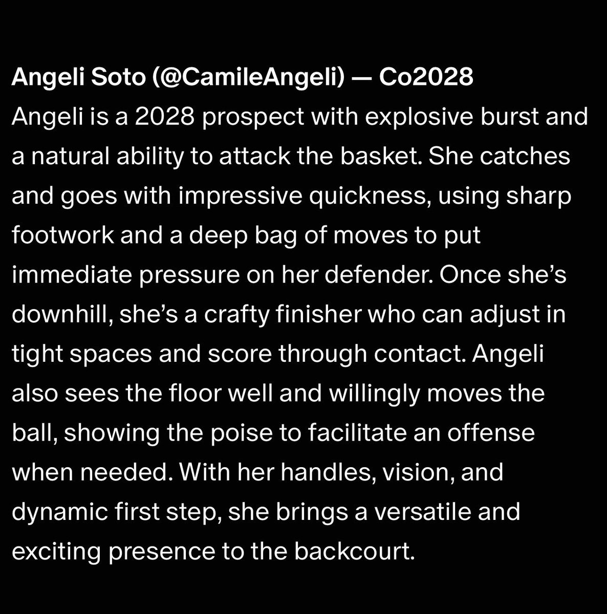 CamileAngeli's tweet photo. Glad to receive a write up from @ProspectShowcse 
@_ECGBasketball https://t.co/Asc4TgGxpm