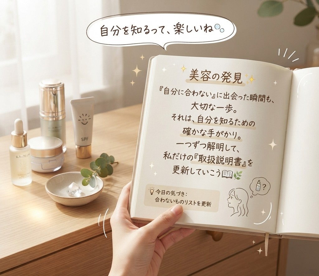 AIguts1's tweet photo. 美容で「これは自分には合わない」って
気づいた瞬間ってちょっと嬉しくない？🫧
失敗じゃなくて自分の取扱説明書が
1ページ増えた感じ📖🌿
#美容好き #美容習慣 #自分磨き https://t.co/aBmcfm3CYS