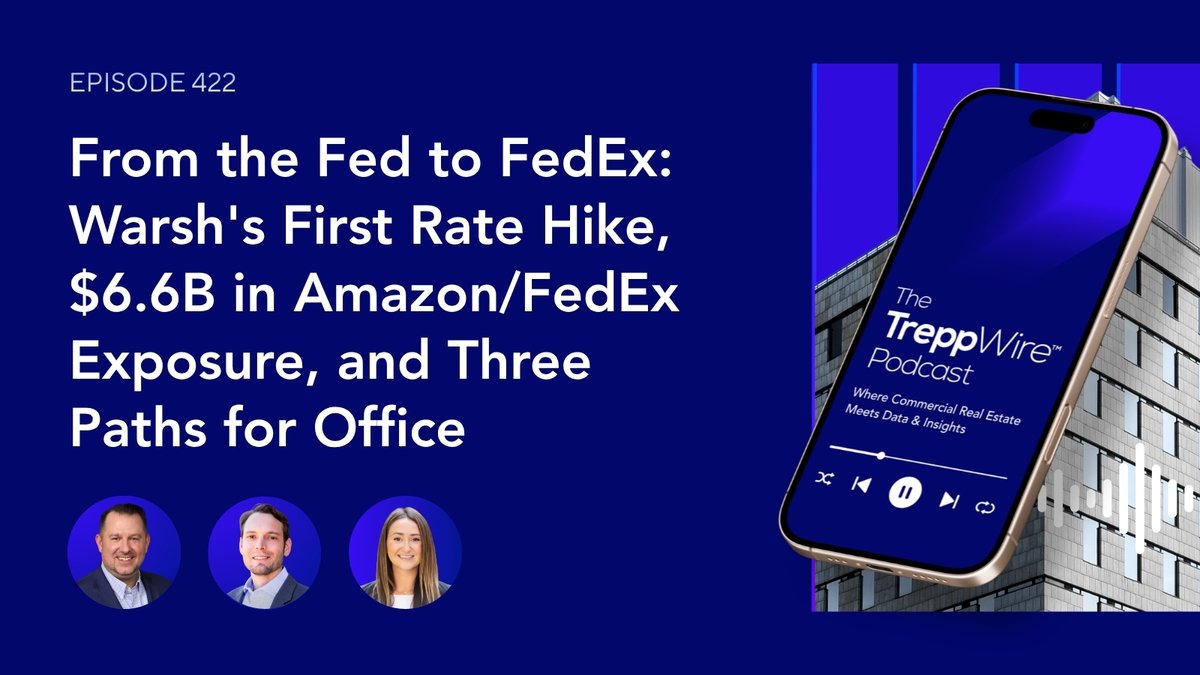 TreppWire's tweet photo. Episode 422 is out! The Fed hiked for the first time in three years, but rates can't fix oil-driven inflation, and CRE feels it first. We also dig into FedEx-anchored industrial loans that look healthy but face lease rollover risk, and explain why office capital is back but selective.

Tune in now: https://t.co/XfNcyonzQn