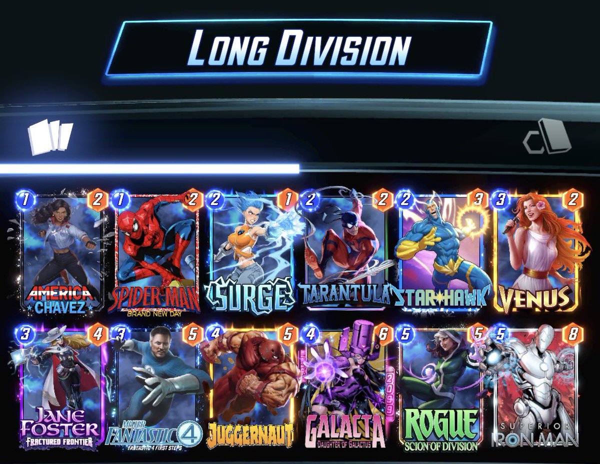 BirbSnap's tweet photo. If you're as sick of Thanos FF as I am, give this a try. I've been refining it this week and it's very powerful. I've swapped out the Galacta spot for Jubilee SS, SSFS, or really anything that boosts. 

It's a fun deck! I love that Starhawk is meta relevant. https://t.co/urfChmy4I6